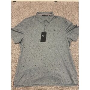 7 Diamonds Gray Belmont Pima Cotton Polo Shirt Golf Floral‎ Wicking Stretch  XL